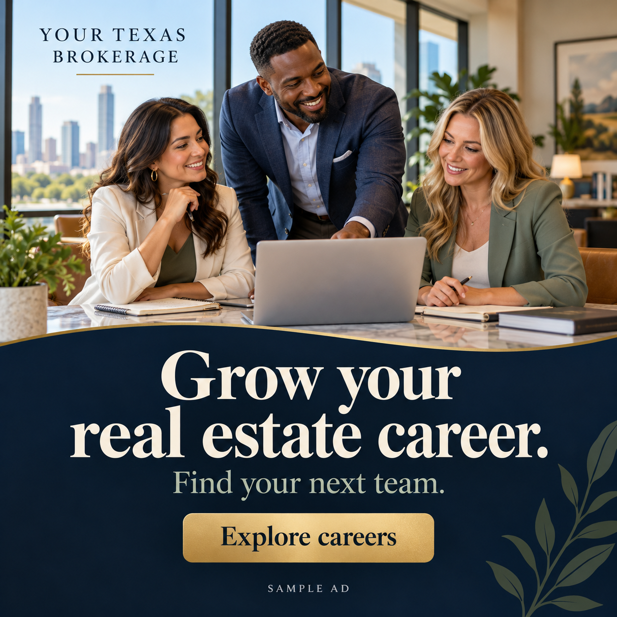 Sample brokerage recruiting advertisement: Grow your real estate career