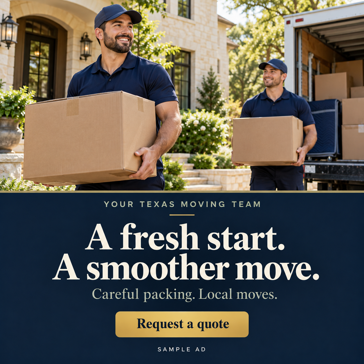 Sample moving service advertisement: A fresh start. A smoother move